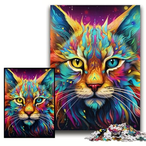 Puzzle 1000 Teile, farbenfrohes Kunst-Luchs-Puzzle aus Karton für Erwachsene, 26x38cm, anspruchsvolles Denkspiel für Teenager, unterhaltsames interaktives Spiel für die ganze Familie Puzzle 1000 Teile, farbenfrohes Kunst-Luchs-Puzzle aus Karton für Erwachsene, 26x38cm, anspruchsvolles Denkspiel für Teenager, unterhaltsames interaktives Spiel für die ganze Familie von ZKYUBEK