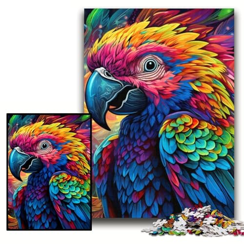 Puzzle 1000 Teile, farbenfrohes Kunst-Papagei-Puzzle aus Karton für Erwachsene, 26x38cm, anspruchsvolles Denkspiel für Teenager, unterhaltsames interaktives Spiel für die ganze Familie Puzzle 1000 Teile, farbenfrohes Kunst-Papagei-Puzzle aus Karton für Erwachsene, 26x38cm, anspruchsvolles Denkspiel für Teenager, unterhaltsames interaktives Spiel für die ganze Familie von ZKYUBEK