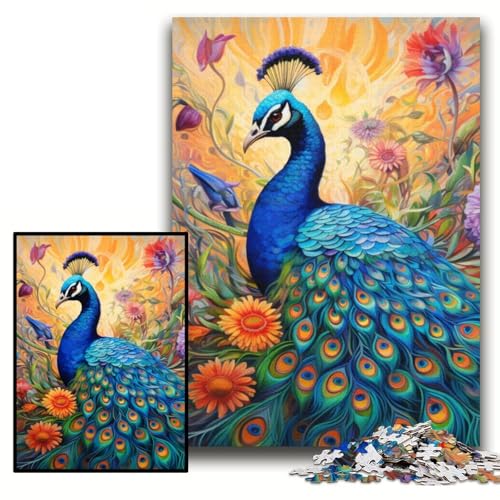 Puzzle 1000 Teile, farbenfrohes Kunst-Pfauen-Puzzle aus Karton für Erwachsene, 26x38cm, anspruchsvolles Denkspiel für Teenager, unterhaltsames interaktives Spiel für die ganze Familie Puzzle 1000 Teile, farbenfrohes Kunst-Pfauen-Puzzle aus Karton für Erwachsene, 26x38cm, anspruchsvolles Denkspiel für Teenager, unterhaltsames interaktives Spiel für die ganze Familie von ZKYUBEK