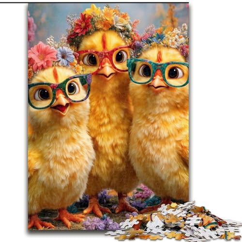 Puzzle 1000 Teile „DREI kleine Hühner“, Puzzle für Erwachsene, 26x38cm, perfekte Dekoration für Zuhause oder das Büro Puzzle 1000 Teile „DREI kleine Hühner“, Puzzle für Erwachsene, 26x38cm, perfekte Dekoration für Zuhause oder das Büro von ZKYUBEK