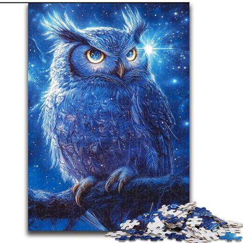Puzzle 1000 Teile „Eule im Nachthimmel“, schwierige Puzzles für Erwachsene, 50x75cm, für Heimdekoration, Gehirntraining von ZKYUBEK