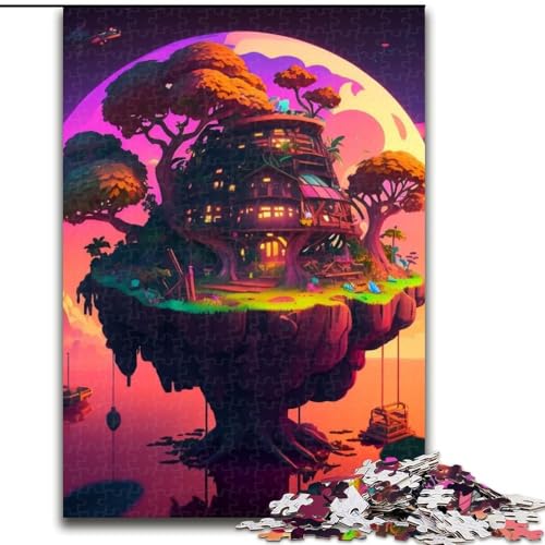 Puzzle 1000 Teile „Insel im See“, Holzpuzzle für Erwachsene, Größe 50x75cm, Heimdekoration und Urlaubsspaß von ZKYUBEK