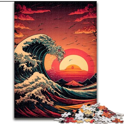 Puzzle 1000 Teile „Japanische Wellen“, Größe 50x75cm, Denksportspiel, interaktives Familienspiel, geeignet für Kinder ab 14 Jahren Puzzle 1000 Teile „Japanische Wellen“, Größe 50x75cm, Denksportspiel, interaktives Familienspiel, geeignet für Kinder ab 14 Jahren von ZKYUBEK