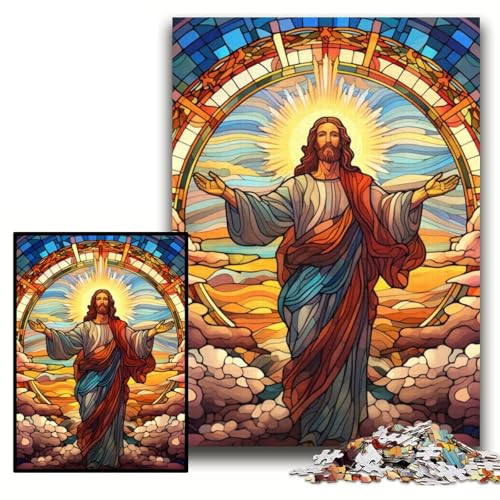Puzzle 1000 Teile „Jesus im Himmel“ aus Pappe, Puzzle für Erwachsene, 26x38cm, anspruchsvolles Denkspiel für Teenager, unterhaltsames interaktives Spiel für die ganze Familie Puzzle 1000 Teile „Jesus im Himmel“ aus Pappe, Puzzle für Erwachsene, 26x38cm, anspruchsvolles Denkspiel für Teenager, unterhaltsames interaktives Spiel für die ganze Familie von ZKYUBEK