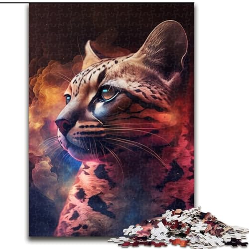 Puzzle 1000 Teile „Ozelot-Nebel“ aus Holz, Größe 50x75cm, anspruchsvolles Denkspiel für Teenager, unterhaltsames interaktives Spiel für die ganze Familie Puzzle 1000 Teile „Ozelot-Nebel“ aus Holz, Größe 50x75cm, anspruchsvolles Denkspiel für Teenager, unterhaltsames interaktives Spiel für die ganze Familie von ZKYUBEK