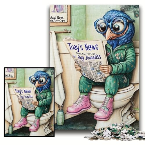 Puzzle 1000 Teile „Peacock Go Toilet“ aus Pappe, Puzzle für Erwachsene, 26x38cm, anspruchsvolles Denkspiel für Jugendliche, unterhaltsames interaktives Spiel für die ganze Familie Puzzle 1000 Teile „Peacock Go Toilet“ aus Pappe, Puzzle für Erwachsene, 26x38cm, anspruchsvolles Denkspiel für Jugendliche, unterhaltsames interaktives Spiel für die ganze Familie von ZKYUBEK