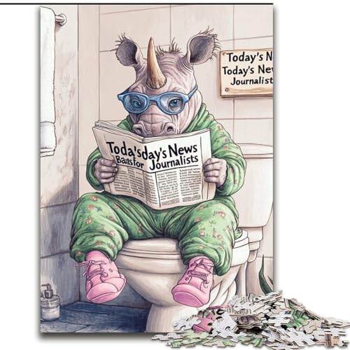 Puzzle 1000 Teile „Rhino Go Toilet“, Puzzle für Erwachsene, Größe 50x75cm, Teenager, Paare und Freunde zum Geburtstag, zu Weihnachten Puzzle 1000 Teile „Rhino Go Toilet“, Puzzle für Erwachsene, Größe 50x75cm, Teenager, Paare und Freunde zum Geburtstag, zu Weihnachten von ZKYUBEK
