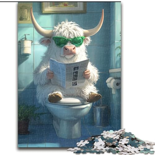 Puzzle 1000 Teile „Yak Go Toilet“ aus Karton, Puzzlegröße 26x38cm, anspruchsvolles Denkspiel für Teenager, unterhaltsames interaktives Spiel für die ganze Familie von ZKYUBEK