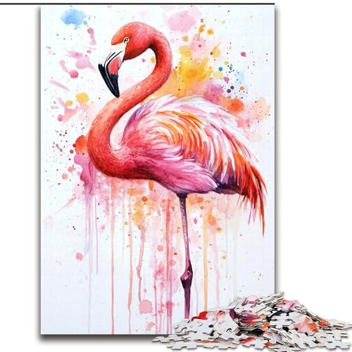 Puzzle 1000 Teile Aquarell-Flamingo, Holzpuzzle für Erwachsene, 26x38cm, perfektes DIY-Kunstdekor oder Geburtstagsgeschenk Puzzle 1000 Teile Aquarell-Flamingo, Holzpuzzle für Erwachsene, 26x38cm, perfektes DIY-Kunstdekor oder Geburtstagsgeschenk von ZKYUBEK