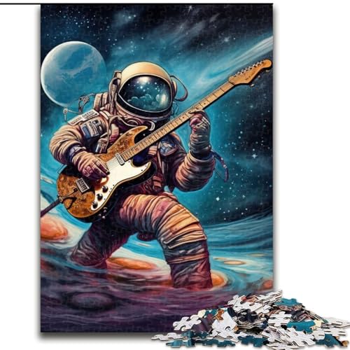 Puzzle 1000 Teile Astronaut spielt Gitarre, Holzpuzzle für Erwachsene, Größe 50x75cm, ideales DIY-Dekor und Denksportgeschenk Puzzle 1000 Teile Astronaut spielt Gitarre, Holzpuzzle für Erwachsene, Größe 50x75cm, ideales DIY-Dekor und Denksportgeschenk von ZKYUBEK