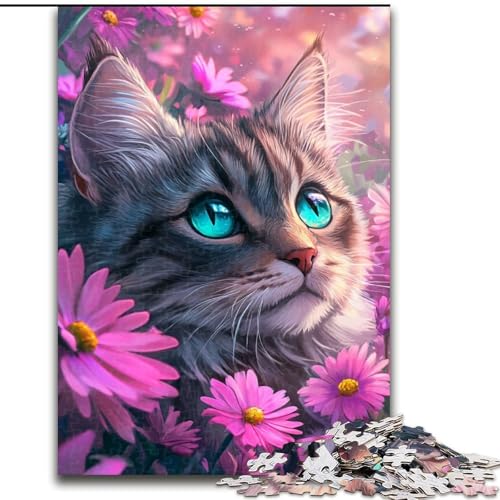 Puzzle 1000 Teile Blumenkatze Puzzle für Erwachsene 50X75CM Pädagogisches Denkspiel, Künstlerische Heim- und Bürodekoration, Ab 14 Jahren Puzzle 1000 Teile Blumenkatze Puzzle für Erwachsene 50X75CM Pädagogisches Denkspiel, Künstlerische Heim- und Bürodekoration, Ab 14 Jahren von ZKYUBEK