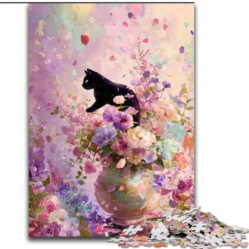 Puzzle 1000 Teile Blumenkunst-Katzen-Puzzle 26x38cm, Denksportaufgabe, interaktives Familienspiel, geeignet für Kinder ab 14 Jahren Puzzle 1000 Teile Blumenkunst-Katzen-Puzzle 26x38cm, Denksportaufgabe, interaktives Familienspiel, geeignet für Kinder ab 14 Jahren von ZKYUBEK