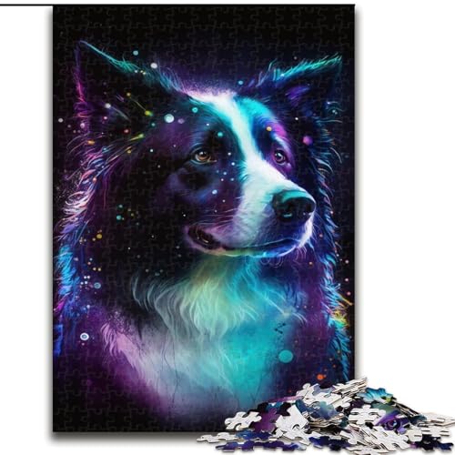 Puzzle 1000 Teile Border Collie Puzzle für Erwachsene Größe 50x75cm Interaktives Familienspiel, Denksportaufgabe, Lernspielzeug von ZKYUBEK