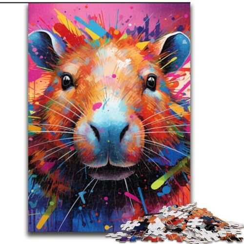 Puzzle 1000 Teile Capybara-Graffiti, Holzpuzzle, Größe 50x75cm, Weihnachten, Halloween, Ostern, Neujahr von ZKYUBEK