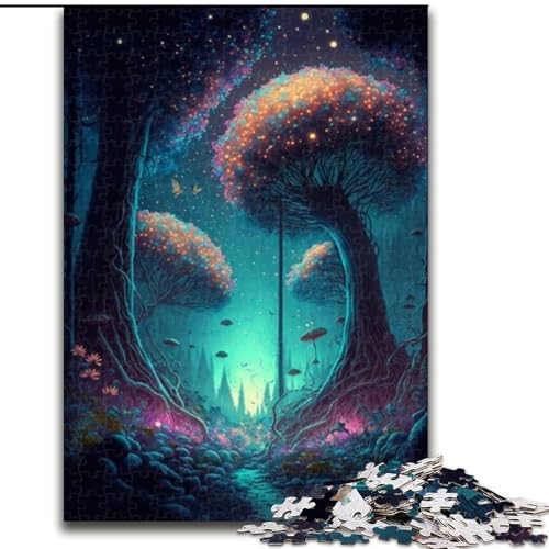 Puzzle 1000 Teile Cosmic Mushroom aus Karton, Puzzle für Erwachsene, Größe 26x38cm, für Reiseliebhaber und Paare, anspruchsvolles Spielzeug von ZKYUBEK