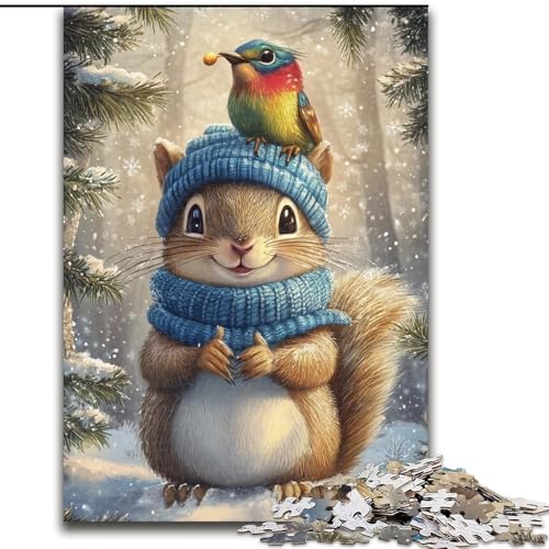 Puzzle 1000 Teile Eichhörnchen im Winter, 26x38cm, Denksportaufgabe, interaktives Familienspiel, geeignet für Kinder ab 14 Jahren Puzzle 1000 Teile Eichhörnchen im Winter, 26x38cm, Denksportaufgabe, interaktives Familienspiel, geeignet für Kinder ab 14 Jahren von ZKYUBEK