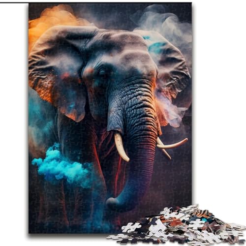 Puzzle 1000 Teile Elefantennebel, Karton, Puzzlegröße 26x38cm, anspruchsvolles Denkspiel für Teenager, unterhaltsames interaktives Spiel für die ganze Familie von ZKYUBEK