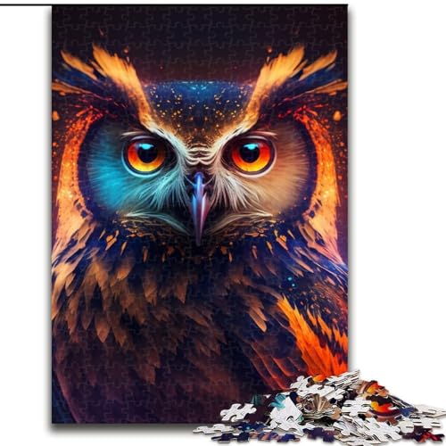 Puzzle 1000 Teile Eule Holzpuzzle für Erwachsene Größe 50x75cm Perfekt für Halloween, Weihnachten, Geburtstagsgeschenk von ZKYUBEK