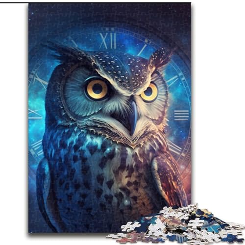 Puzzle 1000 Teile Eule aus Karton, Puzzlegröße 26x38cm, anspruchsvolles Denkspiel für Teenager, unterhaltsames interaktives Spiel für die ganze Familie von ZKYUBEK