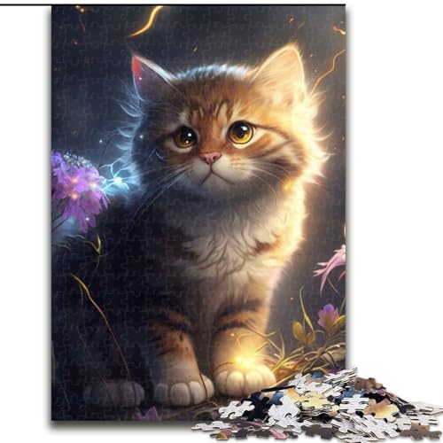 Puzzle 1000 Teile Fantasiekatze, Karton, Puzzlegröße 26x38cm, anspruchsvolles Denkspiel für Teenager, unterhaltsames interaktives Spiel für die ganze Familie von ZKYUBEK