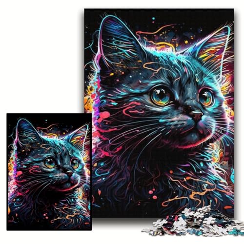 Puzzle 1000 Teile Fantasiekatze Holzpuzzle für Erwachsene 50x75cm Anspruchsvolles Denkspiel für Teenager, Familienspaß Interaktives Spiel Puzzle 1000 Teile Fantasiekatze Holzpuzzle für Erwachsene 50x75cm Anspruchsvolles Denkspiel für Teenager, Familienspaß Interaktives Spiel von ZKYUBEK
