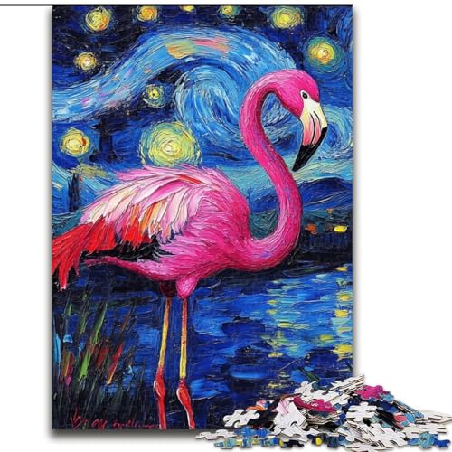 Puzzle 1000 Teile Flamingo-Nachthimmel, Puzzlegröße 26x38cm, Denksportspiel, interaktives Familienspiel, geeignet für Kinder ab 14 Jahren Puzzle 1000 Teile Flamingo-Nachthimmel, Puzzlegröße 26x38cm, Denksportspiel, interaktives Familienspiel, geeignet für Kinder ab 14 Jahren von ZKYUBEK