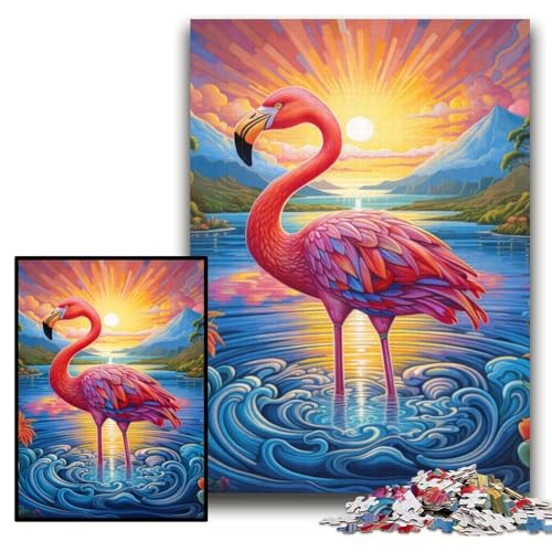Puzzle 1000 Teile Flamingo Unmögliches Puzzle für Erwachsene 50x75cm Geburtstagsgeschenkidee, Herausforderndes Denkspiel von ZKYUBEK