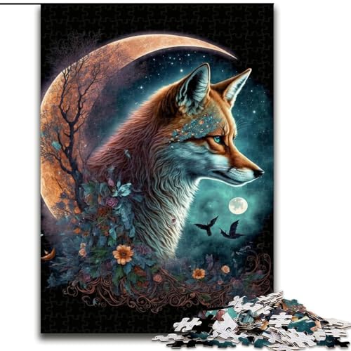 Puzzle 1000 Teile Fuchs auf dem Mond, Kartonpuzzle, Größe 26x38cm, Denkspiel für Teenager von ZKYUBEK