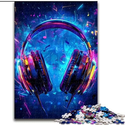 Puzzle 1000 Teile Galaxy-Kopfhörer, Papppuzzle, 26x38cm, Heimdekoration, Denksportspiel für Teenager und Familieninteraktion von ZKYUBEK