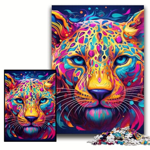 Puzzle 1000 Teile Gelb-Rosa-Leopard Holzpuzzle für Erwachsene 50x75cm Anspruchsvolles Denkspiel für Teenager, Familienspaß Interaktives Spiel Puzzle 1000 Teile Gelb-Rosa-Leopard Holzpuzzle für Erwachsene 50x75cm Anspruchsvolles Denkspiel für Teenager, Familienspaß Interaktives Spiel von ZKYUBEK