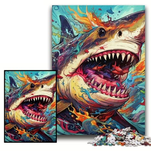 Puzzle 1000 Teile Hai-Puzzle aus Karton für Erwachsene, 26x38cm, anspruchsvolles Denkspiel für Teenager, unterhaltsames interaktives Spiel für die ganze Familie Puzzle 1000 Teile Hai-Puzzle aus Karton für Erwachsene, 26x38cm, anspruchsvolles Denkspiel für Teenager, unterhaltsames interaktives Spiel für die ganze Familie von ZKYUBEK