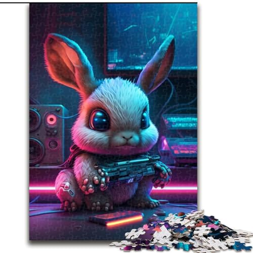 Puzzle 1000 Teile Hase aus Pappe, Puzzlegröße 26x38cm, anspruchsvolles Denkspiel für Teenager, unterhaltsames interaktives Spiel für die ganze Familie von ZKYUBEK