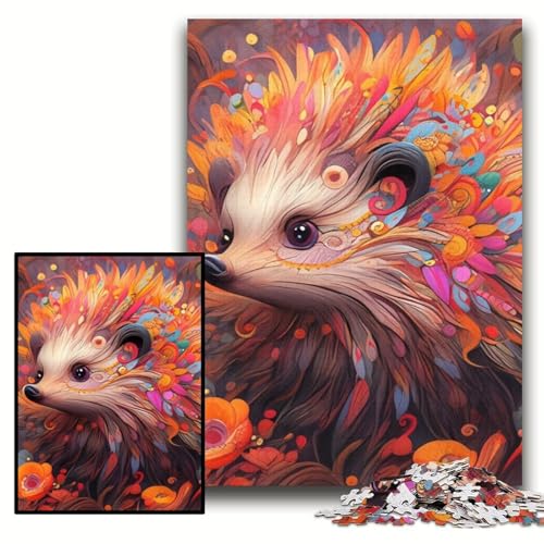 Puzzle 1000 Teile Igel-Puzzle aus Holz für Erwachsene, 50x75cm, anspruchsvolles Denkspiel für Teenager, unterhaltsames interaktives Spiel für die ganze Familie Puzzle 1000 Teile Igel-Puzzle aus Holz für Erwachsene, 50x75cm, anspruchsvolles Denkspiel für Teenager, unterhaltsames interaktives Spiel für die ganze Familie von ZKYUBEK