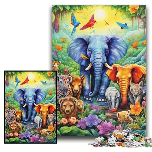 Puzzle 1000 Teile Jigsaw Art Elefanten-Puzzle aus Karton für Erwachsene 26x38cm Anspruchsvolles Denkspiel für Teenager, unterhaltsames interaktives Spiel für die ganze Familie Puzzle 1000 Teile Jigsaw Art Elefanten-Puzzle aus Karton für Erwachsene 26x38cm Anspruchsvolles Denkspiel für Teenager, unterhaltsames interaktives Spiel für die ganze Familie von ZKYUBEK
