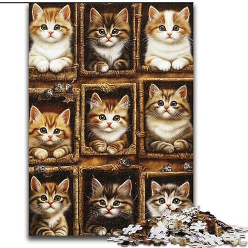 Puzzle 1000 Teile Kätzchen-Collage Holzpuzzle für Erwachsene 26X38CM Perfektes DIY-Kunstdekor oder Geburtstagsgeschenk Puzzle 1000 Teile Kätzchen-Collage Holzpuzzle für Erwachsene 26X38CM Perfektes DIY-Kunstdekor oder Geburtstagsgeschenk von ZKYUBEK