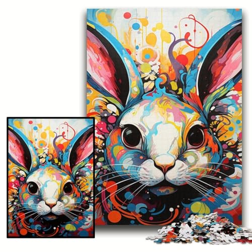 Puzzle 1000 Teile Kaninchen Holzpuzzle für Erwachsene 50x75cm Herausforderndes Denkspiel für Teenager, Familienspaß Interaktives Spiel Puzzle 1000 Teile Kaninchen Holzpuzzle für Erwachsene 50x75cm Herausforderndes Denkspiel für Teenager, Familienspaß Interaktives Spiel von ZKYUBEK
