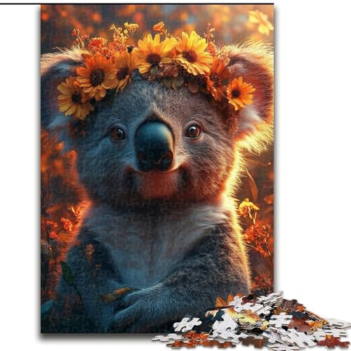 Puzzle 1000 Teile Lächelnder Koala, Papppuzzle für Erwachsene, 26x38cm, für Teenager und Familien, perfekte DIY-Dekoration und knifflige Herausforderung von ZKYUBEK