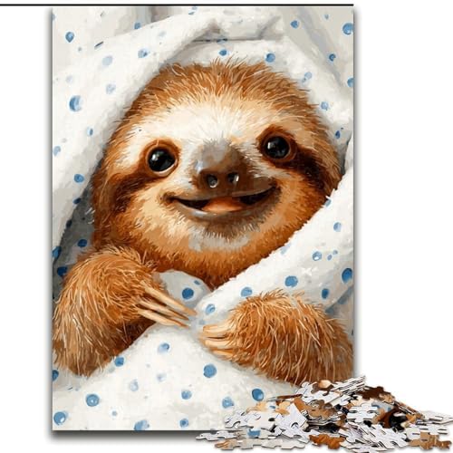 Puzzle 1000 Teile Lächelndes Faultier, Unmögliches Puzzle für Erwachsene, 50x75cm, Geburtstagsgeschenkidee, herausforderndes Denkspiel Puzzle 1000 Teile Lächelndes Faultier, Unmögliches Puzzle für Erwachsene, 50x75cm, Geburtstagsgeschenkidee, herausforderndes Denkspiel von ZKYUBEK
