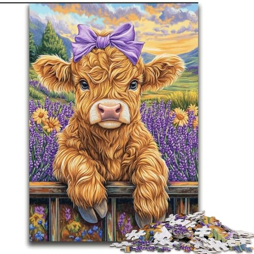 Puzzle 1000 Teile Lavendel-Yak-Puzzle 26x38cm, Denkspiel, interaktives Familienspiel, geeignet für Kinder ab 14 Jahren von ZKYUBEK
