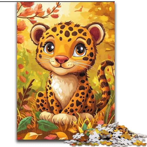 Puzzle 1000 Teile Leoparden-Puzzle 26x38cm, Denkspiel, interaktives Familienspiel, geeignet für Kinder ab 14 Jahren von ZKYUBEK