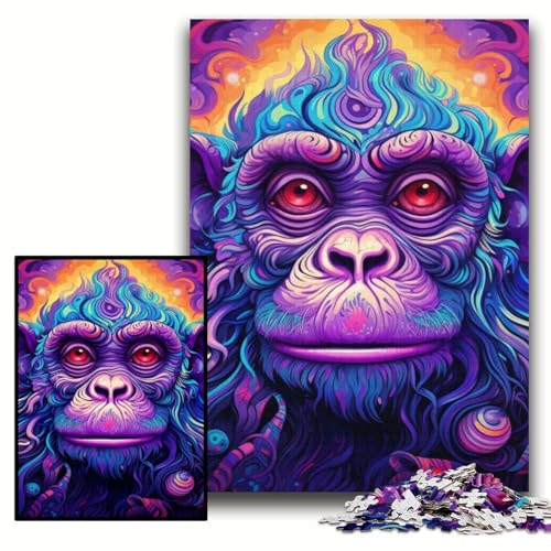 Puzzle 1000 Teile Lila AFFE Holzpuzzle für Erwachsene 50x75cm Anspruchsvolles Denkspiel für Teenager, Familienspaß Interaktives Spiel Puzzle 1000 Teile Lila AFFE Holzpuzzle für Erwachsene 50x75cm Anspruchsvolles Denkspiel für Teenager, Familienspaß Interaktives Spiel von ZKYUBEK