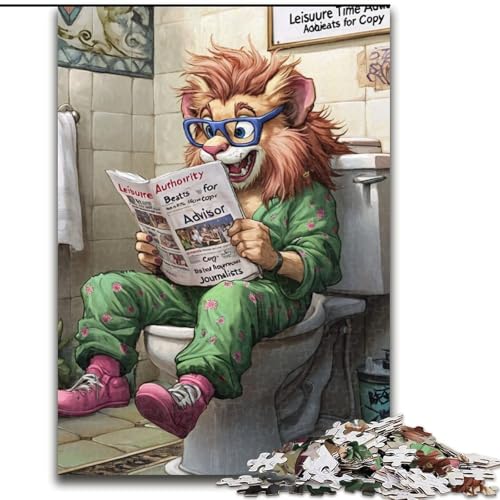 Puzzle 1000 Teile Lion Go Toilet, Holzpuzzle, Größe 50x75cm, Heimaktivität für Feiertage, Geburtstage und Familienspieleabende Puzzle 1000 Teile Lion Go Toilet, Holzpuzzle, Größe 50x75cm, Heimaktivität für Feiertage, Geburtstage und Familienspieleabende von ZKYUBEK