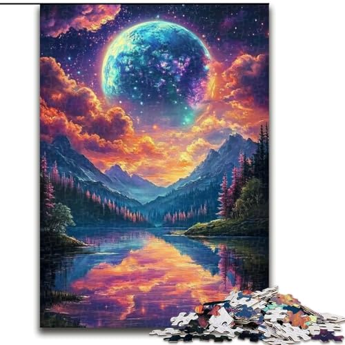 Puzzle 1000 Teile Mondpuzzle 26x38cm, Denkspiel, interaktives Familienspiel, geeignet für Kinder ab 14 Jahren von ZKYUBEK