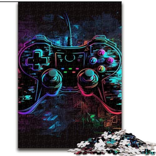 Puzzle 1000 Teile Neon-Spiel Holzpuzzle Größe 50x75cm Heimaktivität für Feiertage, Geburtstage und Familienspieleabende von ZKYUBEK