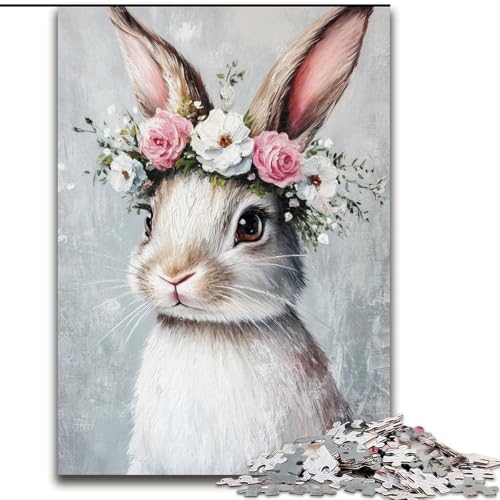 Puzzle 1000 Teile Osterhasen-Puzzle für Erwachsene, 26x38cm, pädagogisches Denkspiel, künstlerische Heim- und Bürodekoration, ab 14 Jahren von ZKYUBEK