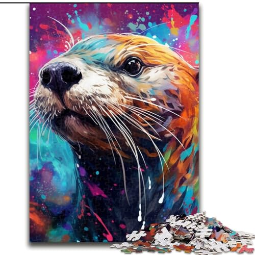 Puzzle 1000 Teile Otter, Papppuzzle, Größe 26x38cm, Weihnachten, Halloween, Ostern, Neujahr von ZKYUBEK