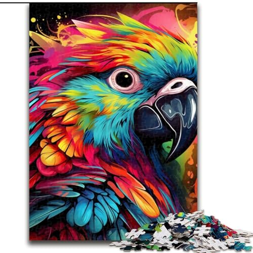 Puzzle 1000 Teile Papagei, anspruchsvolles Puzzle, Größe 50x75cm, Denkspiel für Teenager und Familieninteraktion von ZKYUBEK