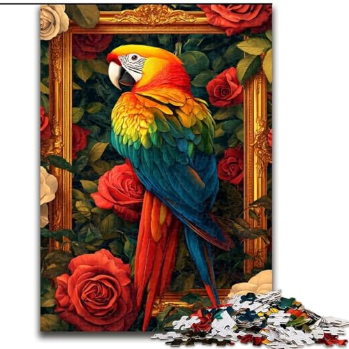Puzzle 1000 Teile Papagei Holzpuzzle 50X75CM für Teenager & Familienspaß - DIY Denksportspiel Geschenk von ZKYUBEK
