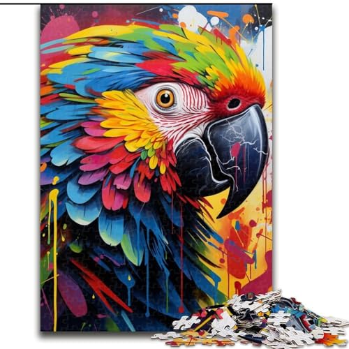 Puzzle 1000 Teile Papageien-Graffiti, Unmögliches Puzzle für Erwachsene, Größe 26x38cm, Denkspiel für Teenager und Familieninteraktion von ZKYUBEK