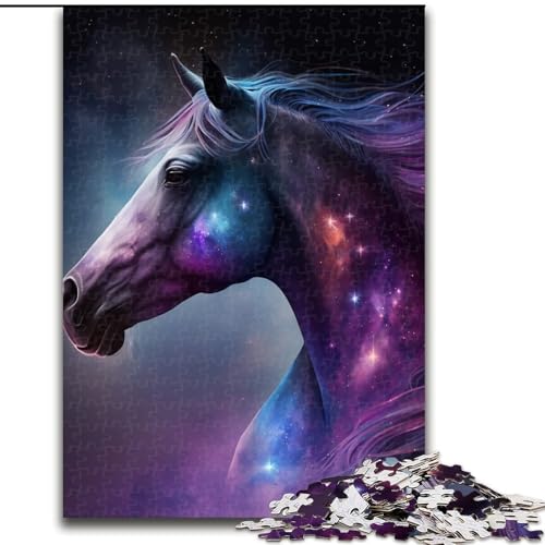 Puzzle 1000 Teile Pferd aus Karton, Puzzlegröße 26x38cm, anspruchsvolles Denkspiel für Teenager, unterhaltsames interaktives Spiel für die ganze Familie von ZKYUBEK